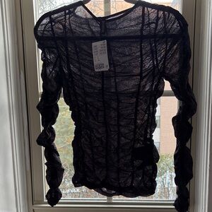 H&M Sheer Black Long Sleeve Top
